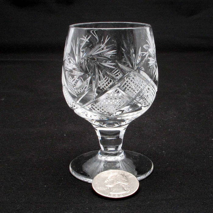 SET of 6 Russian CUT Crystal Shot Glasses on Short Stem 50ml Hand Made