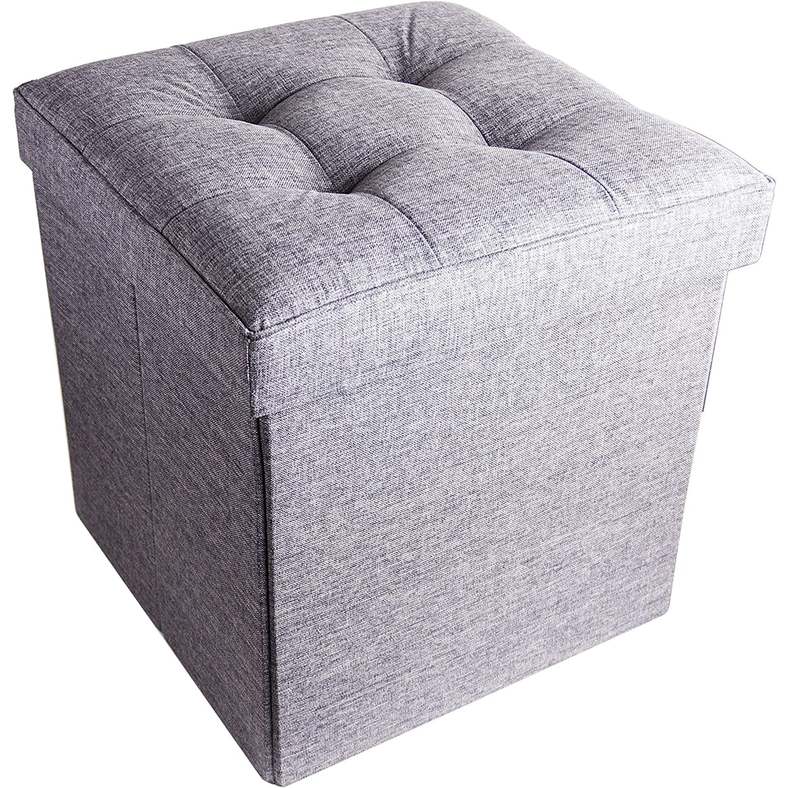 Red Co. Folding Cube Storage Ottoman with Padded Seat, 15" x 15" — Red Co. Goods