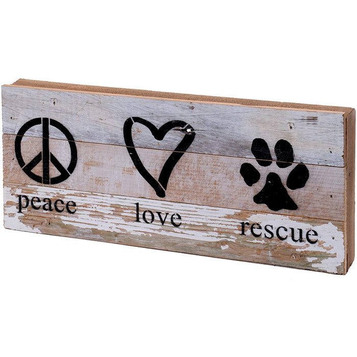 Second Nature By Hand 14x6 Inch Reclaimed Wood Art, Handcrafted Decorative Wall Plaque — Peace Love Rescue