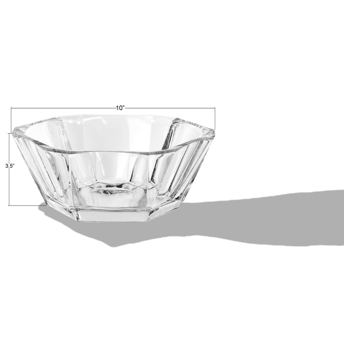 Red Co. Stunning Lead Free Crystal Serving Bowl 10" x 3.5" H for Dinner Parties and Holiday Gatherings