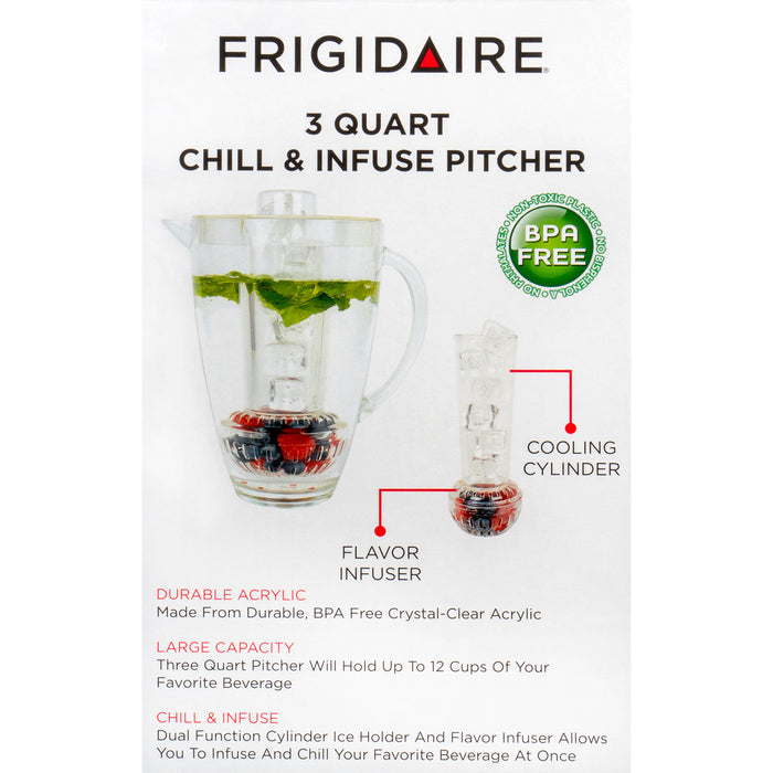 Break Resistant Clear Plastic - Chill & Infuse -Berries Infusion Pitcher with Lid for Iced Tea, Sangria, Lemonade, Loose Leaf Tea - Large BPA Free (96 fl oz - 3 quart)