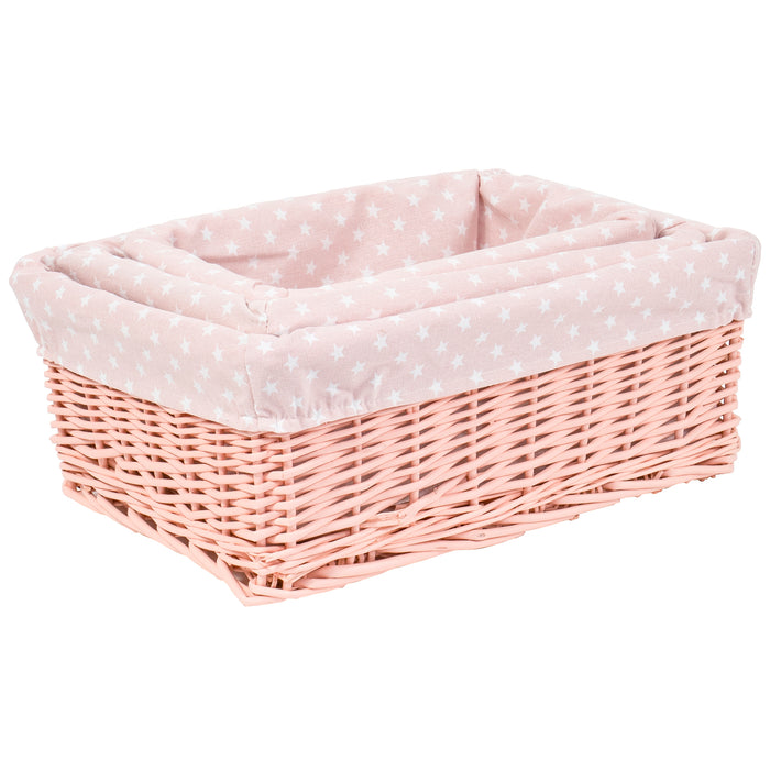 Red Co. Multi-Purpose Rectangular Nesting Pink Basket Set of 3, Storage Containers, Home Organizers