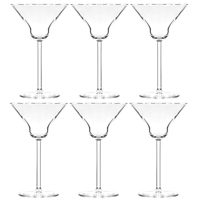 Traditional Crystal Martini Glasses - Cocktail Barware Collection, 7-Ounce, Set of 6