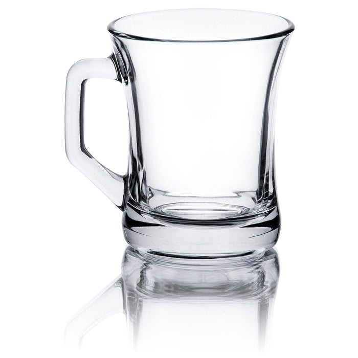 Trieste Modern Clear Glass Coffee & Tea Mugs, Set of 6-7 1/2 oz