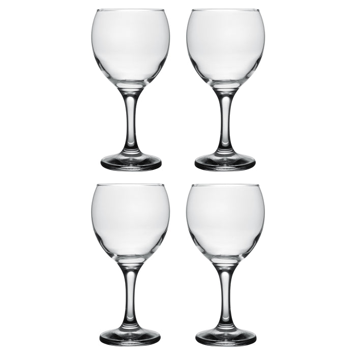 Classic Crystal Clear Stemmed White Wine Glass, 8 Ounce - Set of 4