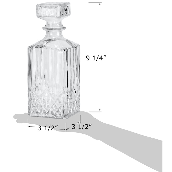 Red Co. Glass Whiskey Decanter 950ml Liquor Decanter with Airtight Stopper for Scotch, Liquor, Bourbon, Wine, Mouthwash