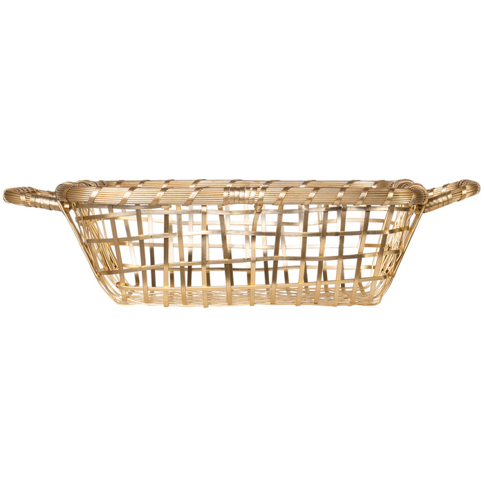 Red Co. Gilded Square Wire Basket with Handles, Centerpiece Home Décor — 10 Inches