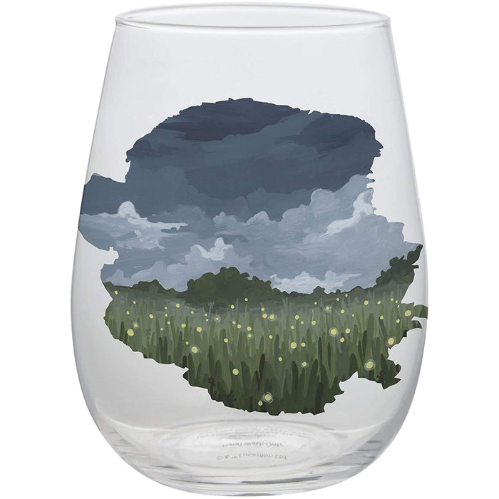 Twilight Sky Design Stemless Wine Glasses - Every Day Glass Set, 18 oz.- Pack of 2