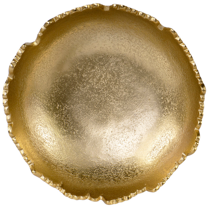 Gold Moon Decorative Torn Hammered Centerpiece Bowl, 9 Inches