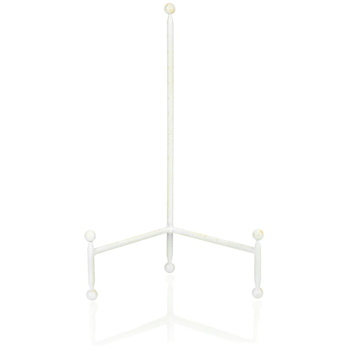 Red Co. Decorative Tripod Plate Stand and Art Holder Easel in White Finish - 14" h