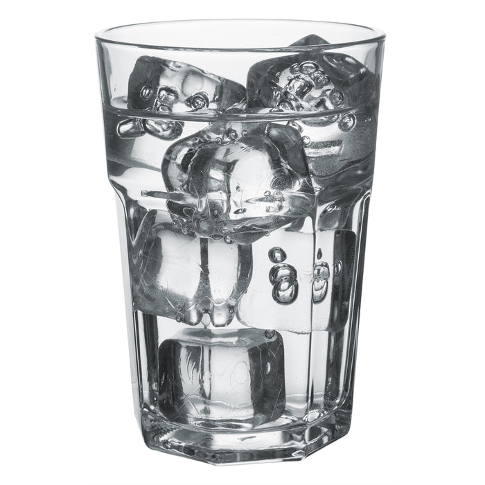 Classic Design Tumbler Drinking Glass, Stackable Beverage Glasses, Set of 6, 12 oz
