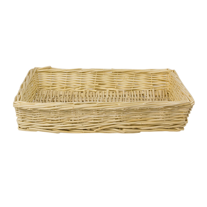 Natural White Willow Snack Basket File Tray Organizer - 13 Inches