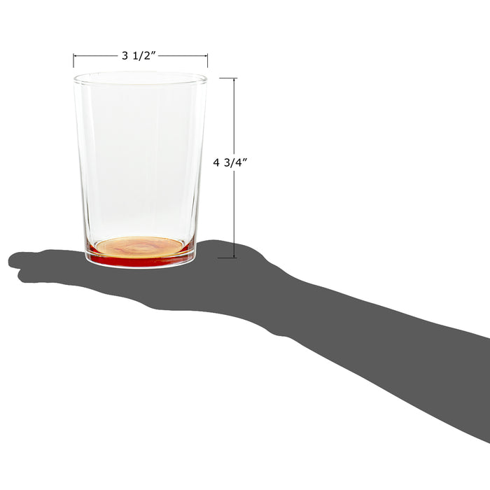 Heavy Base 16 oz. Clear Glass Drinking Glasses for Water, Juice, Beer [Set  Of 6]