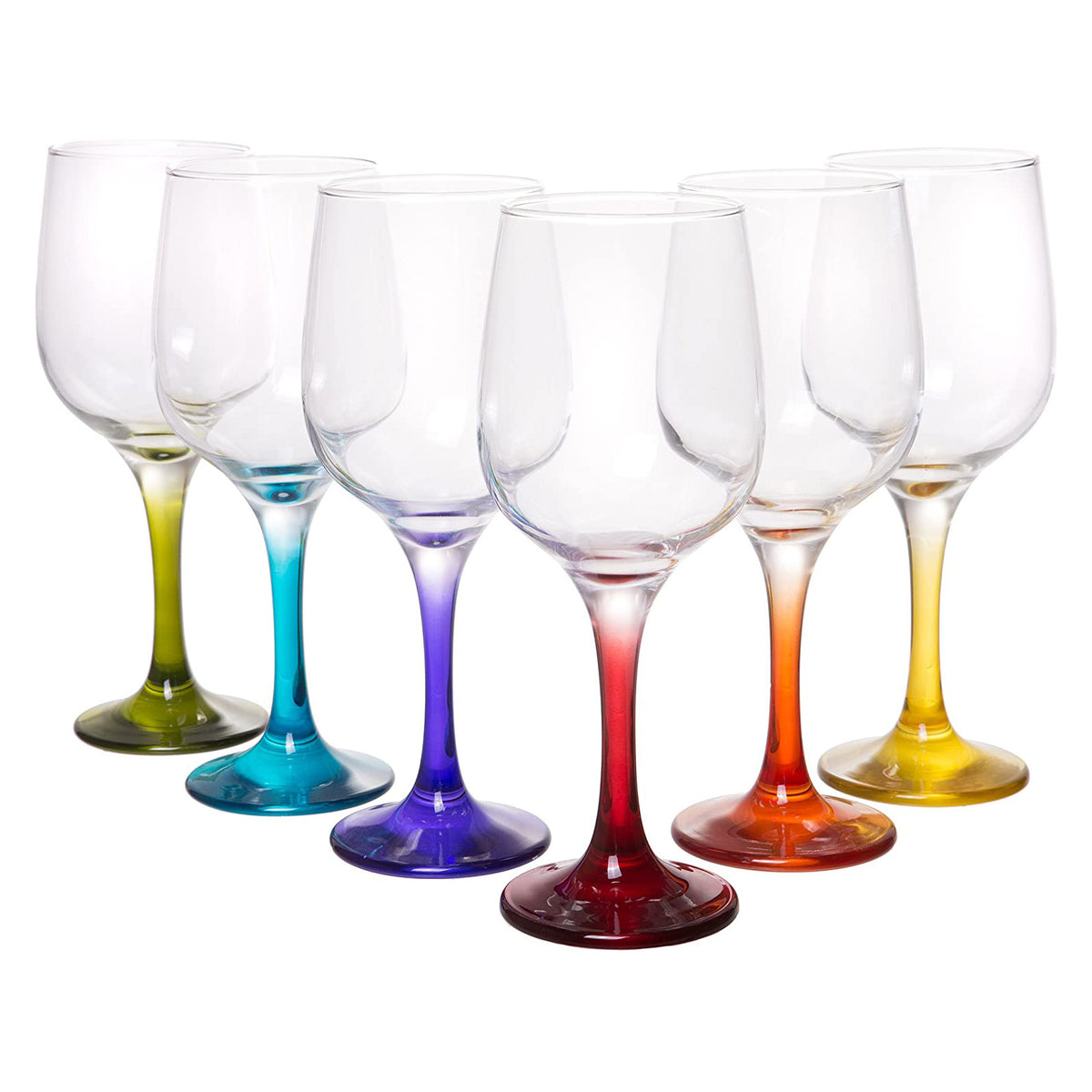 Orange Stem Crystal White Wine Glasses 15 oz (Set of 2)