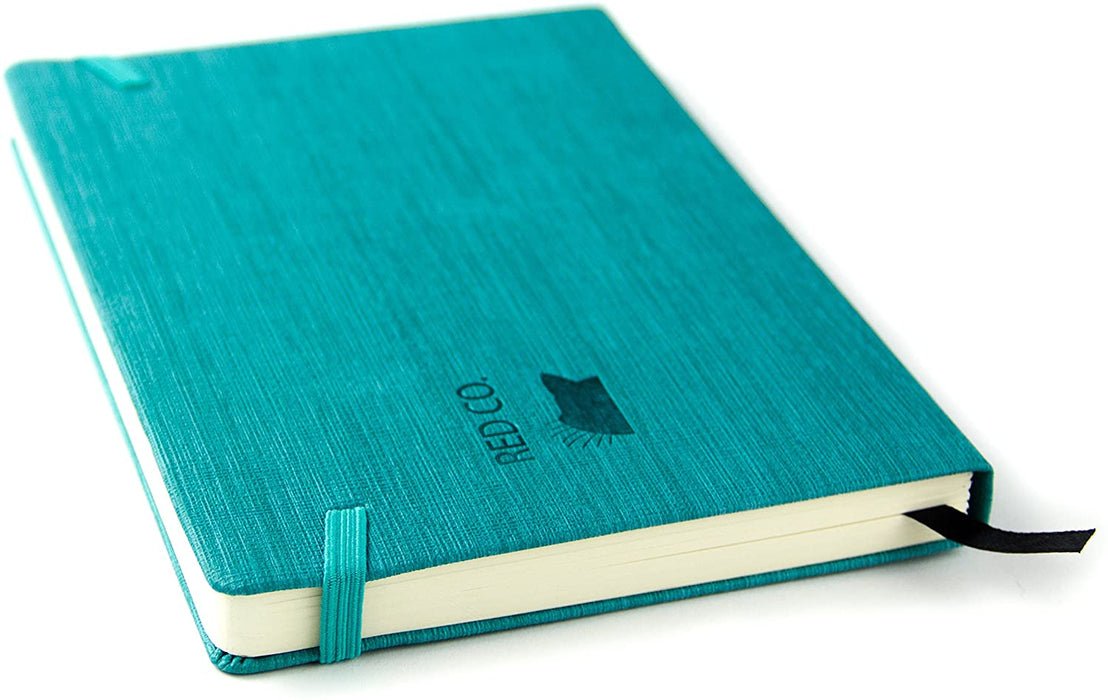 Red Co Journal with Embossed Octopus, 240 Pages, 5"x 7" Lined, Turquoise