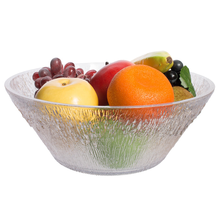Break Resistant Clear Plastic Fruit and Salad Bowl, Large (3.5 Qt)
