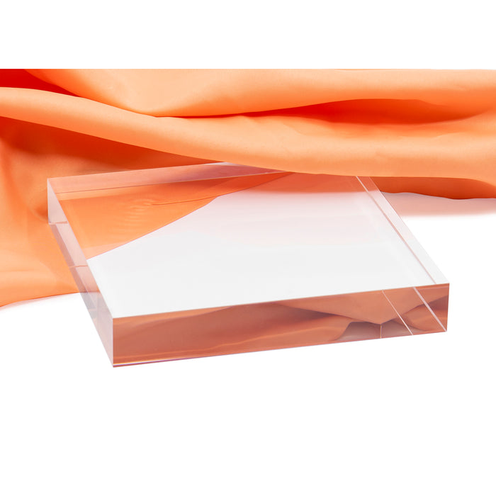 Red Co. Crystal Clear Polished Solid Acrylic Cube Jewelry Display Stand Pedestal Riser