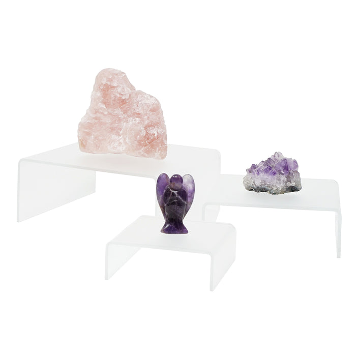 Set of 3 Low Profile Acrylic Display Riser - Jewelry, Cosmetics, Figure Showcase