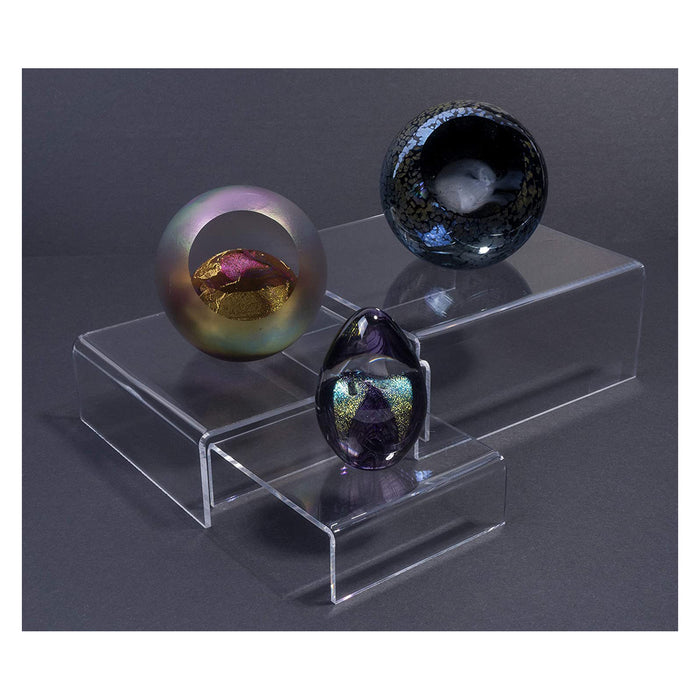 Set of 3 Low Profile Acrylic Display Riser - Jewelry, Cosmetics, Figure Showcase