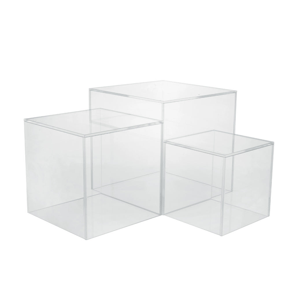 acrylic risers, acrylic cubes, lucite cubes, lucite risers, set shop