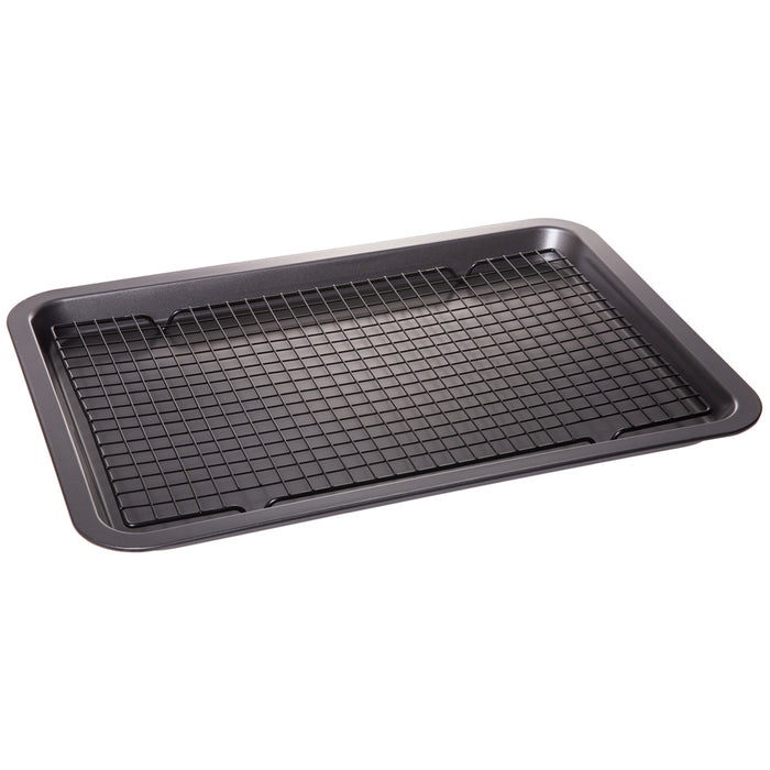 Non stick Coated Baking Sheet Pan with Cooling Rack - Cookware Set - 17.75" X 13"