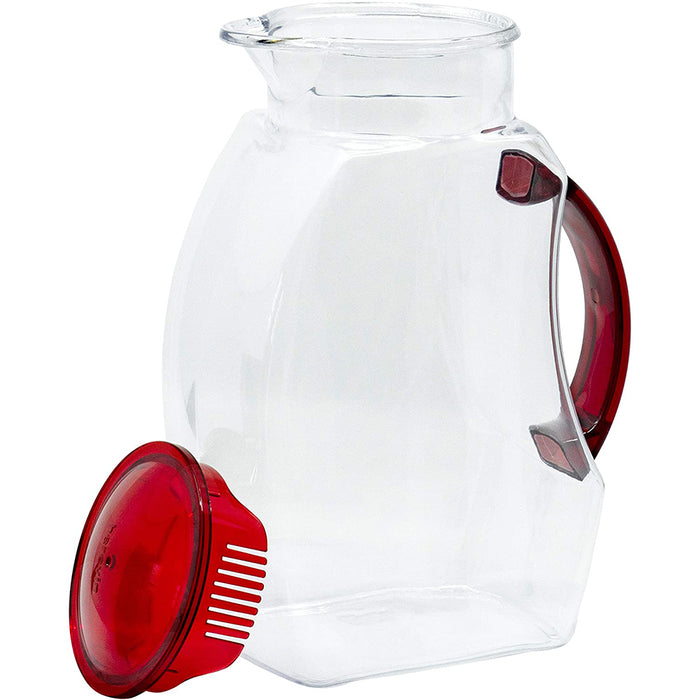 Red Co. 2.5 Litre Plastic Pitcher with Lid for Water, Iced Tea, Lemonade, Cold Beverages