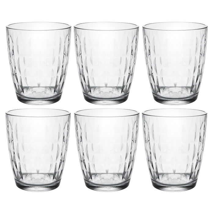 Artemis Modern Clear Glass Iced Tea Cups, Drinking Glasses Water Juice Soda Beverage Tumblers, Set of 6