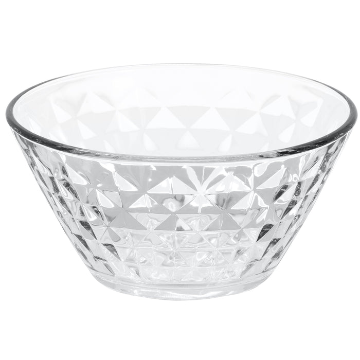 Red Co. Clear Bowl with Diamond Pattern for Serving, Mixing and Storing