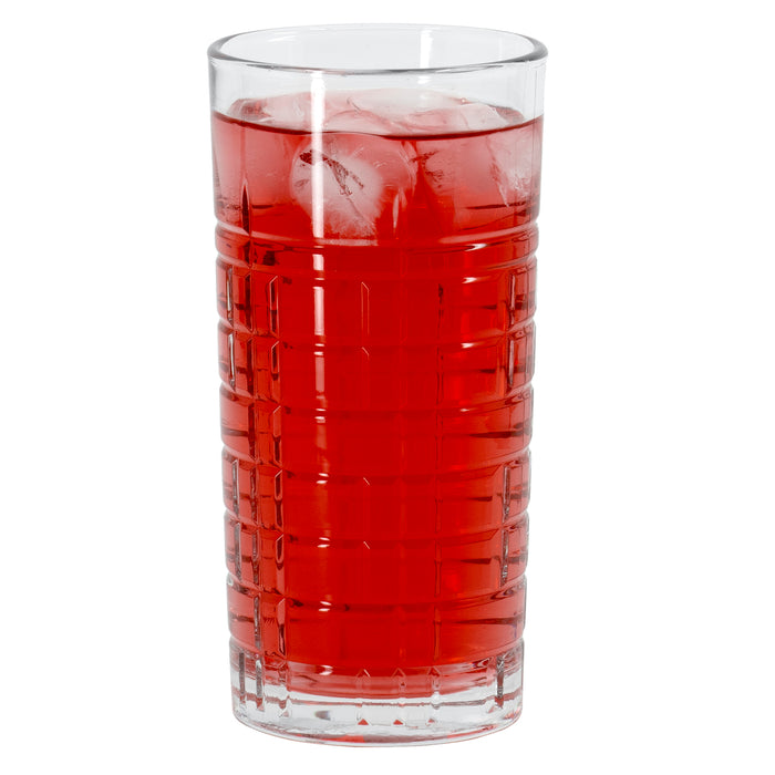 Red Co. Square Texture Short Drinking Glass Set of 6 for Water, Juice, Beer, Cocktails, Wine, Whiskey