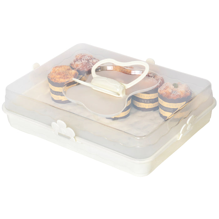 Cake and Pastry Dessert Carrier Caddy - Baking Pan Keeper Take Away Holder with Collapsible Butterfly Handles
