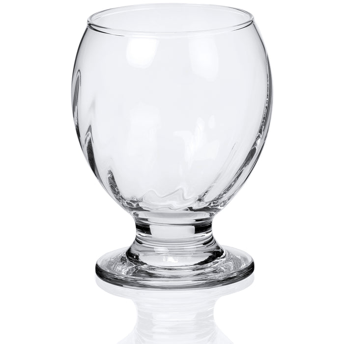 Orion Clear Footed Cognac and Whiskey Goblets, Vertical Curved Lines, Set of 6