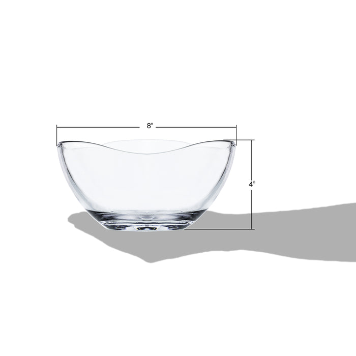 Medium Clear Glass Wavy Serving Mixing Bowl, 4"H, 63.5 oz