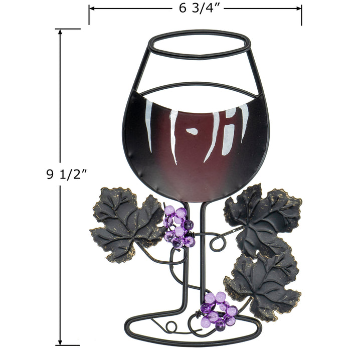 Wine Glass Cork Holder Art Wall Decor Metal Set of Includes 並行輸入  (新品、未使用品)