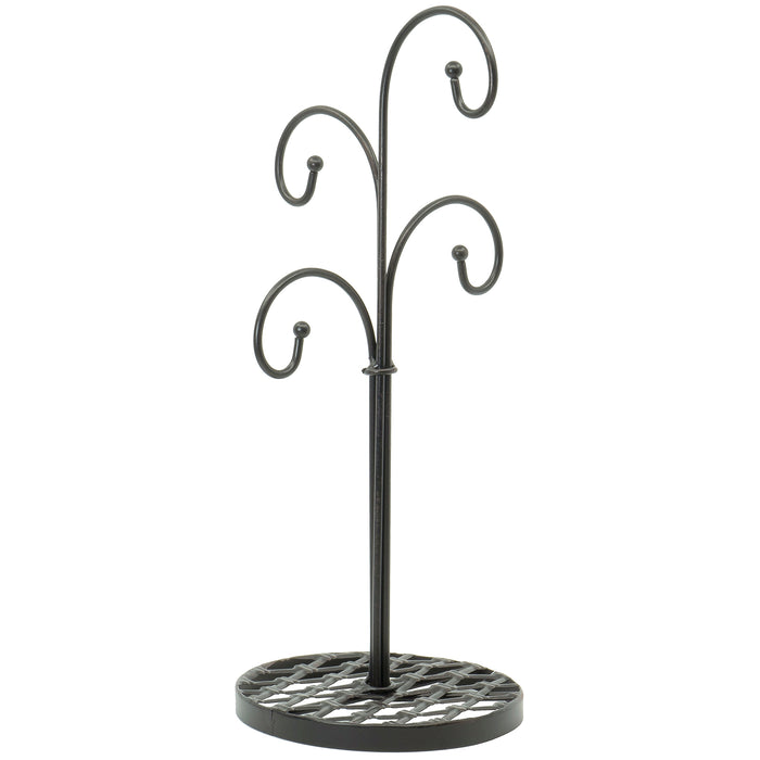 Red Co. Curved Tree 4 Arm Metal Kitchen Stand Cups and Mugs Holder in Mahogany Finish - 16"