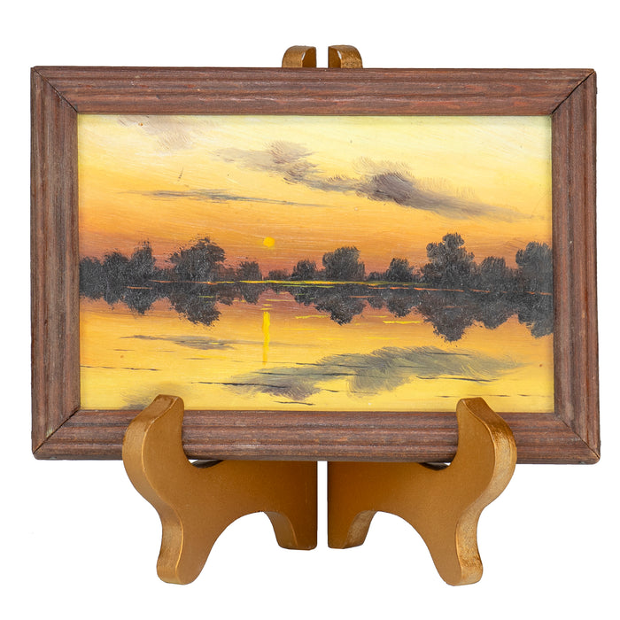 Red Co. Gold Wooden Easel Plate Stand - Picture Frame Display Holder