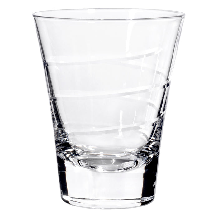 Vortex Collection Clear Heavy Base Highball Glasses with Swirl Accent, Set of 4
