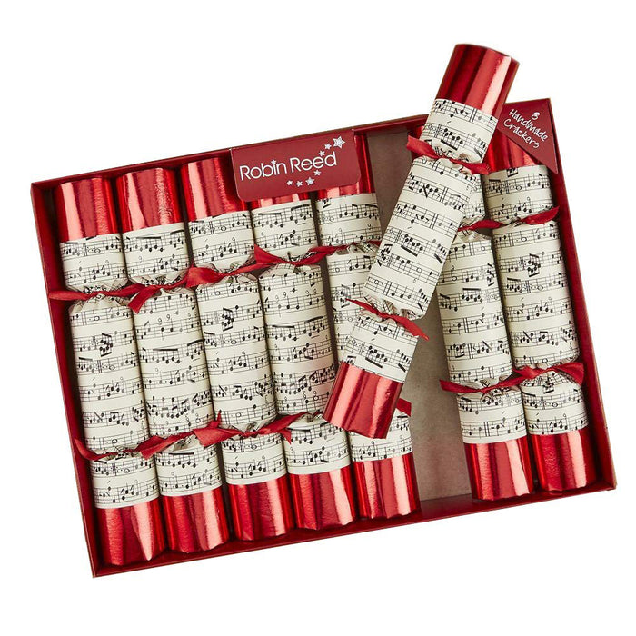 Robin Reed English Holiday Christmas Crackers, Music Notes Pack of 8 - Concerto, 10 Inch