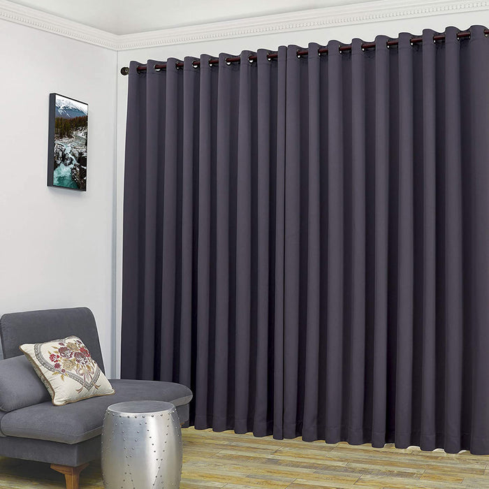 Red Co. Wall to Wall Thermal Blackout Drapes with Grommets and Tiebacks - 2 Panel Set