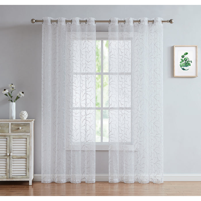 Red Co. Semi Sheer Embroidered Soft Decorative Curtains with Grommets — Red  Co. Goods