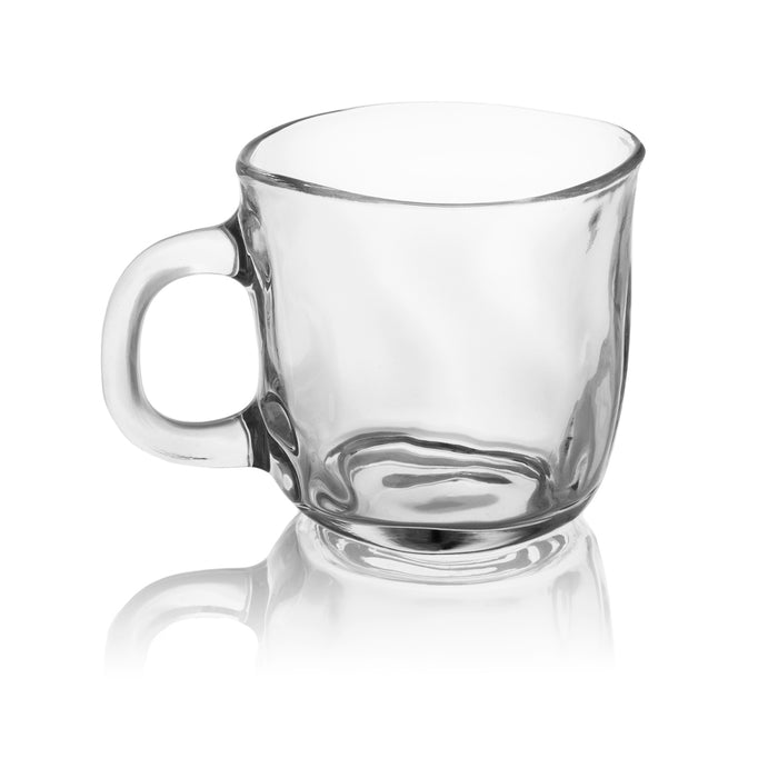 Red Co. Set of 6 Clear Cut Glass 5 Fl Oz Tea Mugs with Handle — Red Co.  Goods