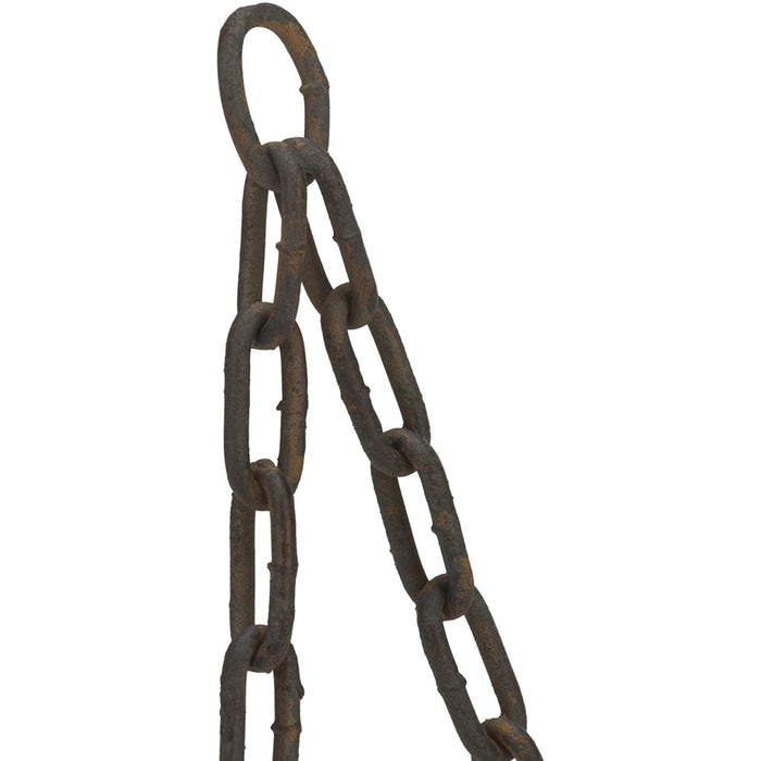 Rustic Nautical Chain Metal Easel, Decorative Display Frame, Two-Tone Weathered Brown