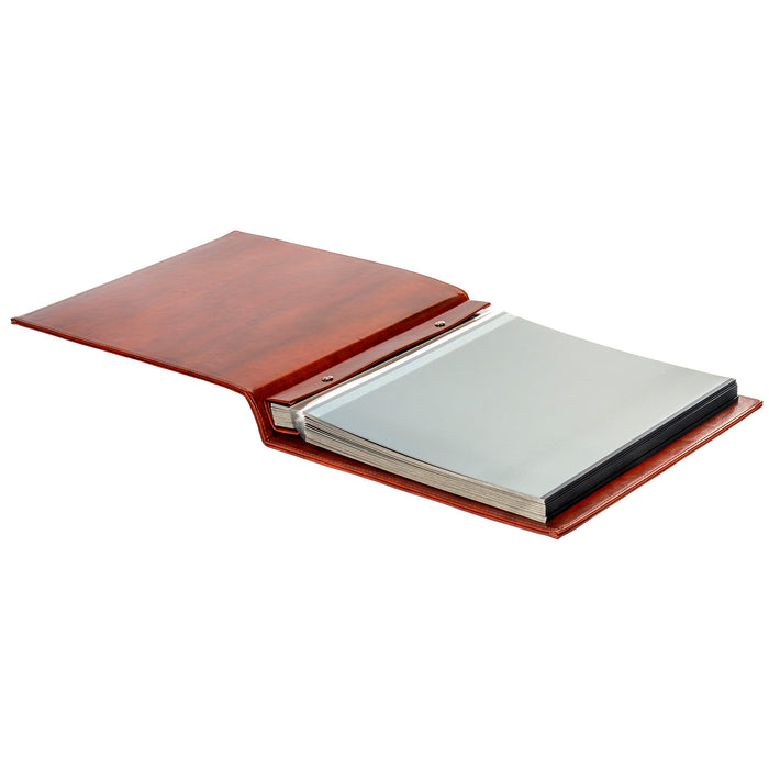Red Co. Brown Faux Leather Photo Album with Self Adhesive Sheets — Hold Up to 8x10 Prints