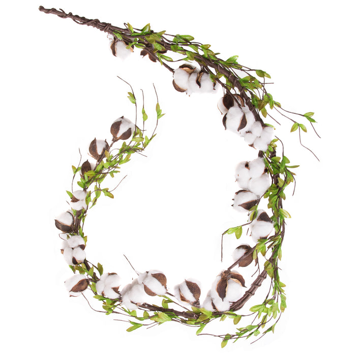 Red Co. Cotton & Willow Leaves Garland, 5ft - Farmhouse Home Décor