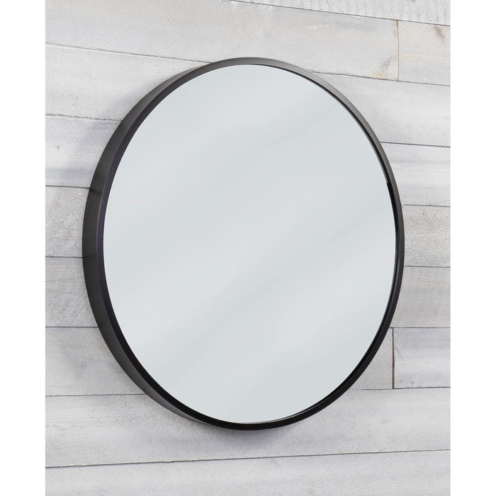 Red Co. Round Wall Accent Mirror with Brushed Metal Frame, Large