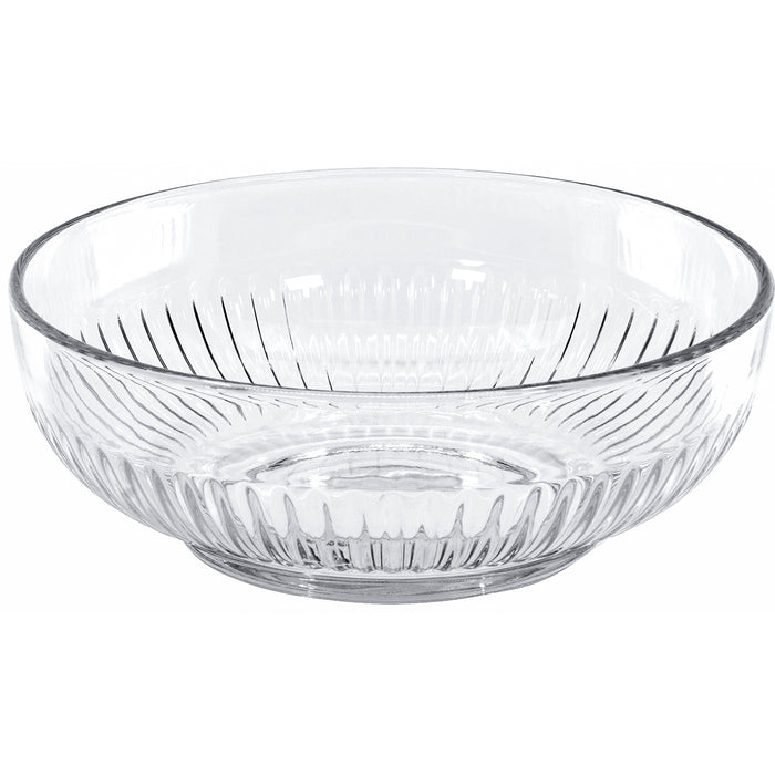 Red Co. Small Clear Glass Prep Bowl with Ribbed Surface, for Mixing, Storage, Serving - Set of 2