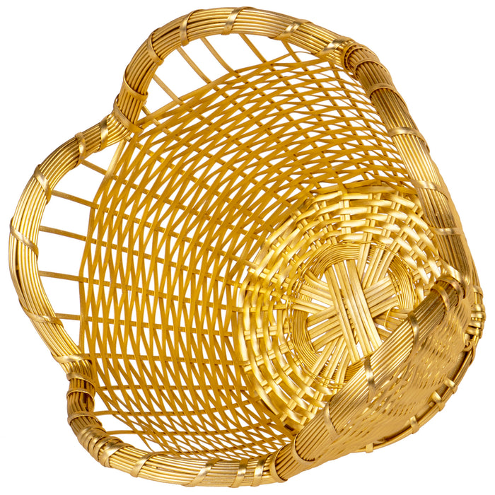 Red Co. Gilded Aluminum Woven Bowl, Catch-All Storage Basket — 9 Inches