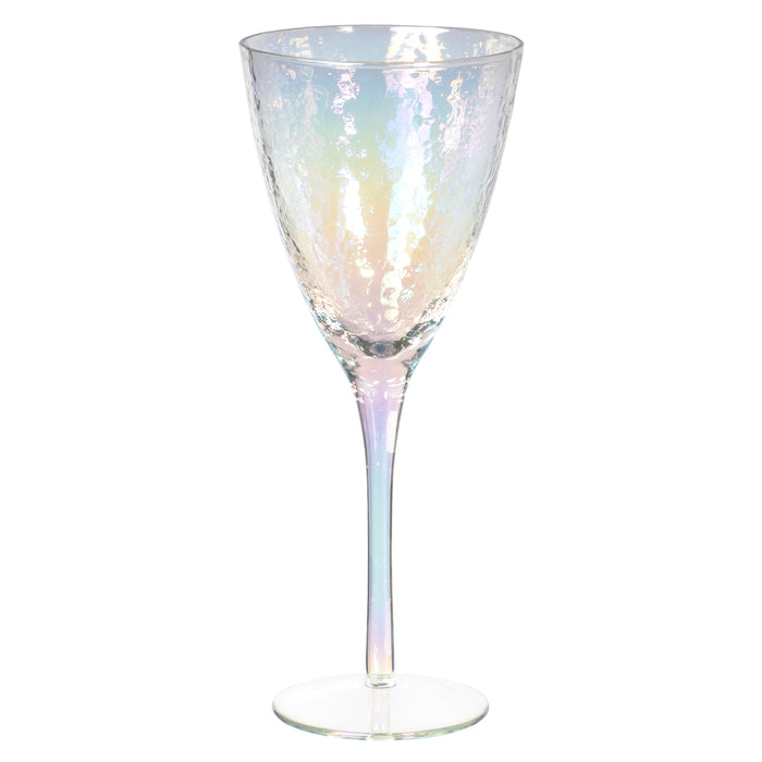 Deluxe Iridescent Long Stem Wine Glasses, Set of 4 (10 fl oz)