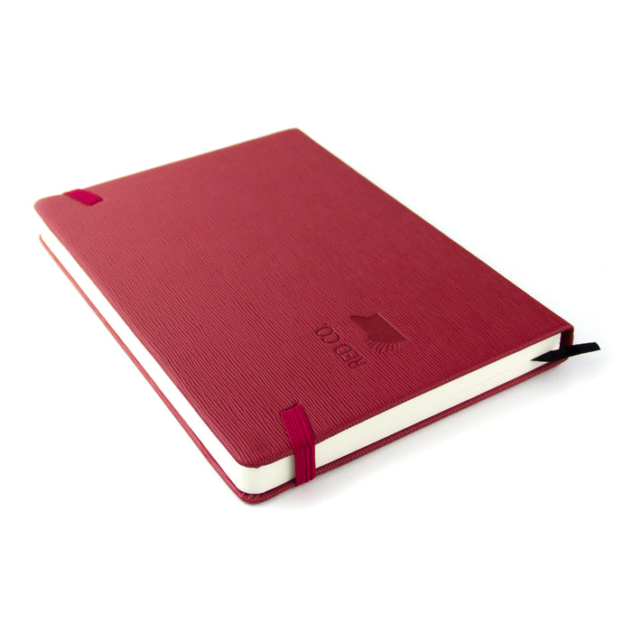 Red Co. Journal with Embossed Flower, 240 Pages, 5"x 7" Lined, Dark Ruby