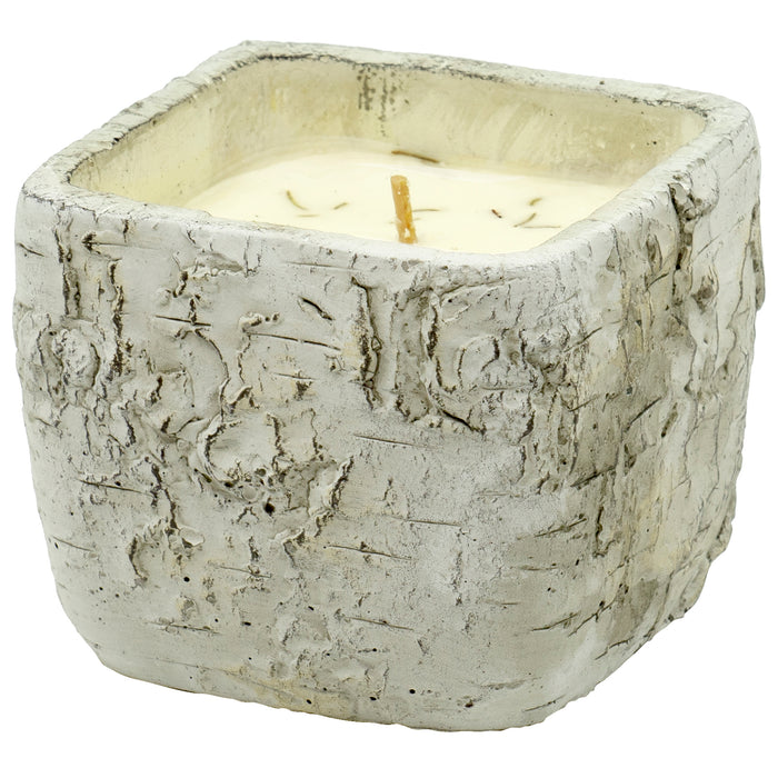 Swan Creek Decorative Highly Scented 1-Wick Candle in White Wood Ceramic Pot, Square – Honey-Soaked Apples, 11 oz.