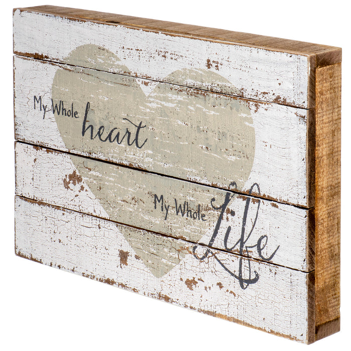 Red Co. My Whole Heart - My Whole Life Shabby Chic Pallet Sign